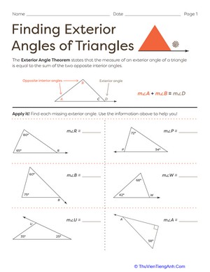 Finding Exterior Angles of Triangles