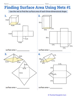 Finding Surface Area Using Nets #1