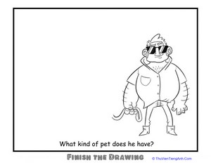 Finish the Drawing: What Kind of Pet Does He Have?