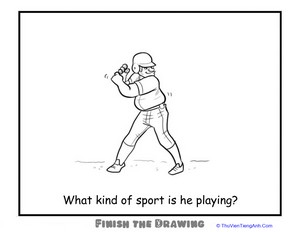 Finish the Drawing: What Kind of Sport is he Playing?