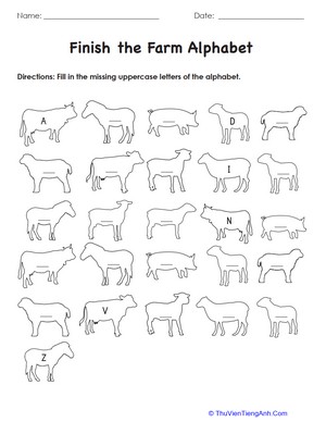 Finish the Farm Alphabet