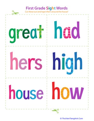 First Grade Sight Words: Great to How