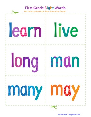 First Grade Sight Words: Learn to May