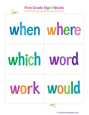 First Grade Sight Words: When to Would