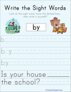 Write the Sight Words: “By”