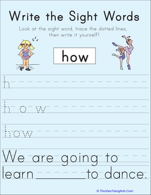 Write the Sight Words: “How”
