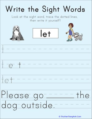 Write the Sight Words: “Let”