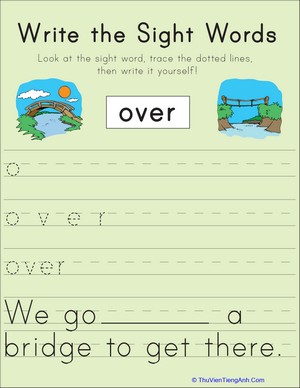 Write the Sight Words: “Over”