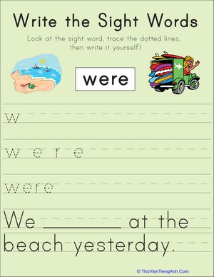 Write the Sight Words: “Were”