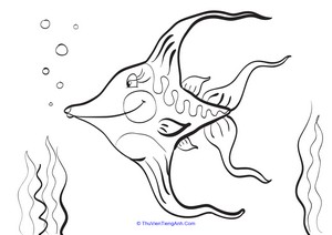 Miss Fish Coloring Page