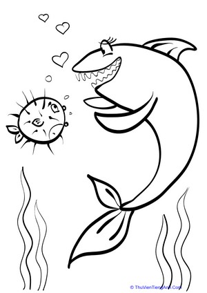 Silly Shark Coloring Page