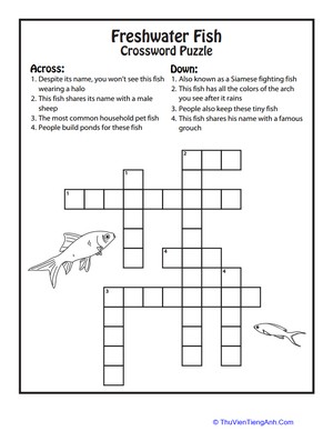 Freshwater Fish Crossword Puzzle