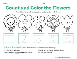Count and Color the Flowers