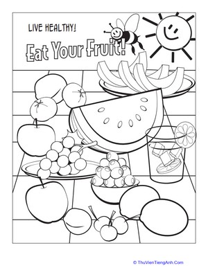 Food Coloring Page: Fruit