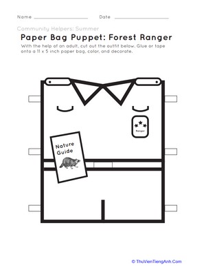 Forest Ranger Paper Bag Puppet