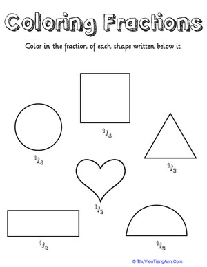 Coloring Shapes: Fractions