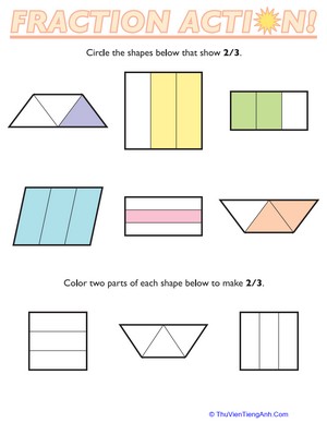 Fractions of Shapes: 2/3