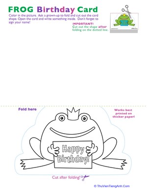 Writing a Letter: Froggie Birthday Card