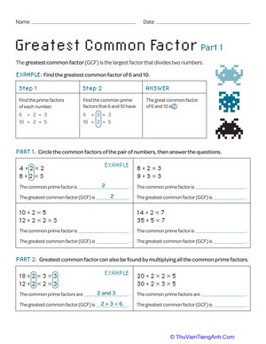 Greatest Common Factor: Part 1