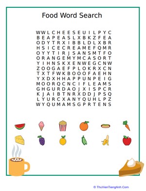 Picture Word Search with Food