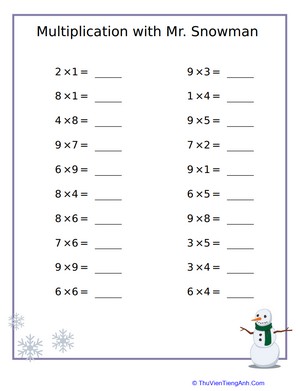 Multiplication with Mr. Snowman