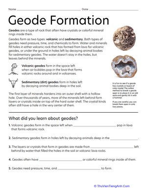 Geode Formation