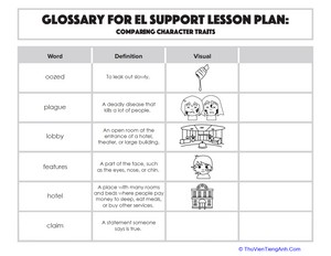 Glossary: Comparing Character Traits