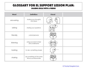 Glossary: Sharing Ideas with a Friend