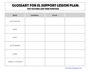 Glossary: Text Features and Their Purposes