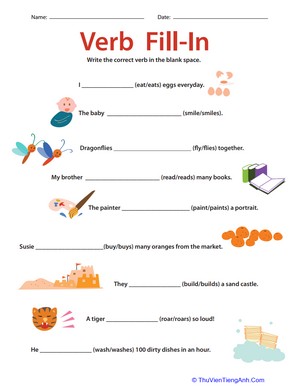 Get into Grammar: Verb Fill-In