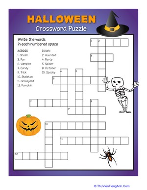 Halloween Crossword Puzzle #2