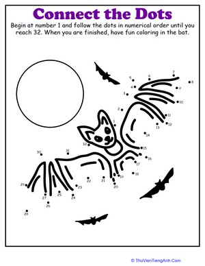 Halloween Dot-to-Dot: Bat