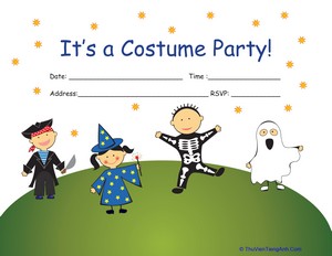 Costumed Kids Halloween Party Flyer