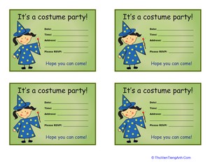Costumed Kids Halloween Party Invitations