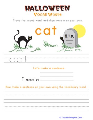 Halloween Vocab Words: Cat