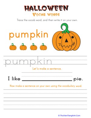 Halloween Vocab Words: Pumpkin