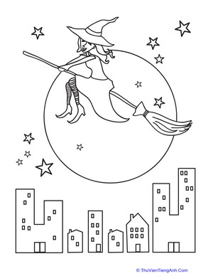 Halloween Witch Coloring Page
