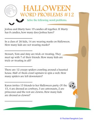 Halloween Word Problems #12