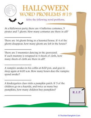 Halloween Word Problems #19
