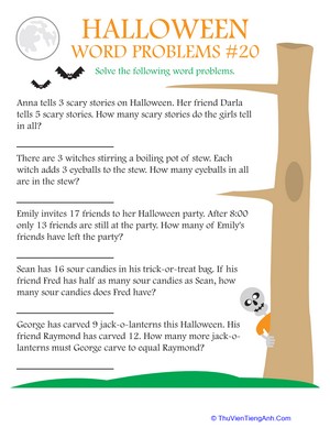 Halloween Word Problems #20