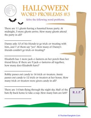 Halloween Word Problems #3