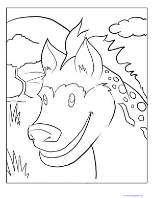Happy Hyena Coloring Page