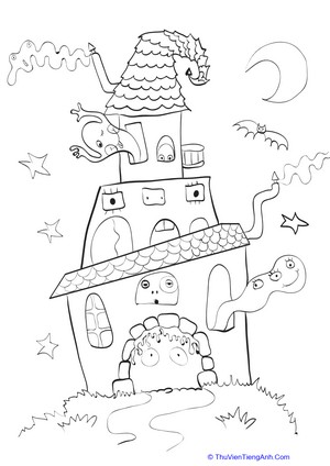 Color a Haunted House