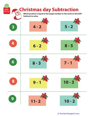 Holiday Math: Christmas Subtraction