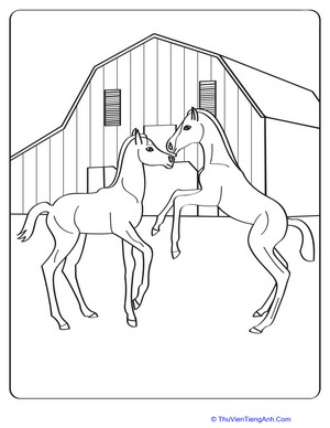 Horse Love Coloring Page