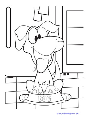 Hungry Puppy Coloring Page