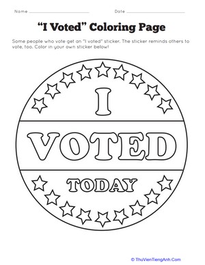 “I Voted” Coloring Page