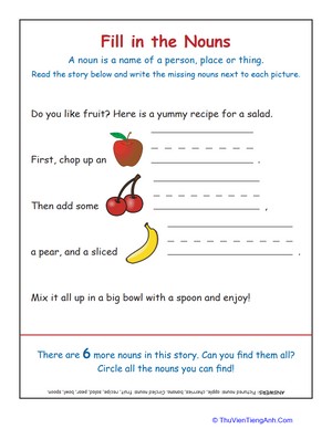 Identifying Nouns: Fruit