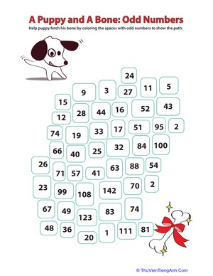 Identifying Odd Numbers: A Puppy and a Bone