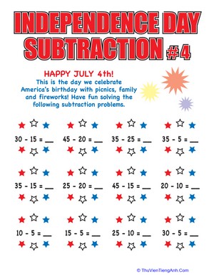 Independence Day Subtraction #4